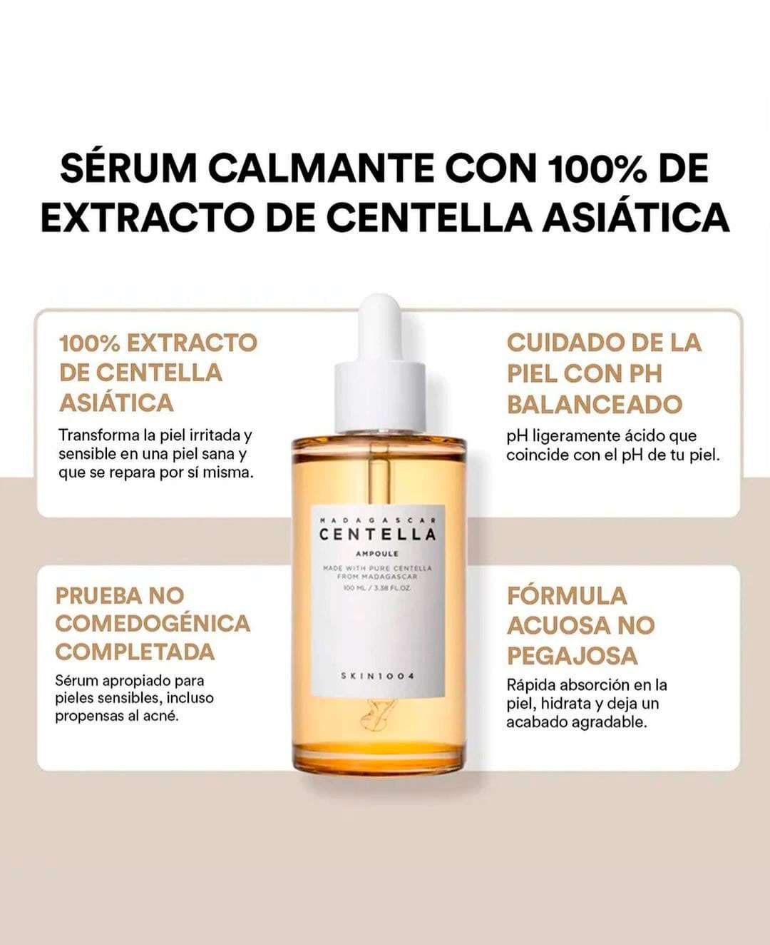 SKIN 1004 - AMPOLLA CON CENTELLA ASIATICA MADAGASCAR CENTELLA AMPOULE